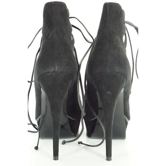 Saint Laurent Tribute Black Suede Platform Strappy Sandals Size 39.5 NIB $995 - Picture 10 of 11